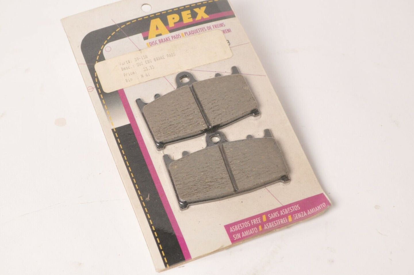 Apex Brakes Brake Pad Set #158 - Kawasaki and Suzuki Fitments, One Pair as shown