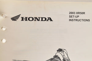 2003 XR50R XR50 GENUINE Honda Factory SETUP INSTRUCTIONS PDI MANUAL S0133 - Very Good