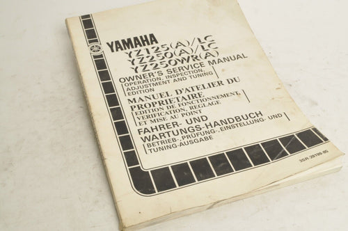 Yamaha Owner's Service Manual YZ125 250 1990 English French German 3SR-28199-85 - Very Good