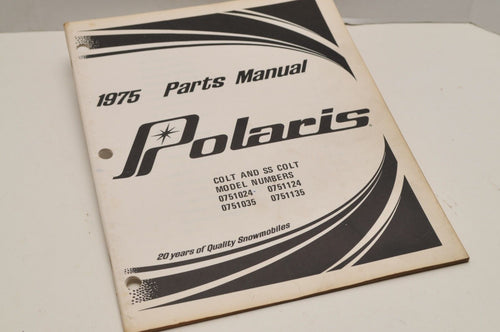 Vintage Polaris Parts Manual 9910308 1975 Colt / SS Snowmobile OEM Genuine - Very Good