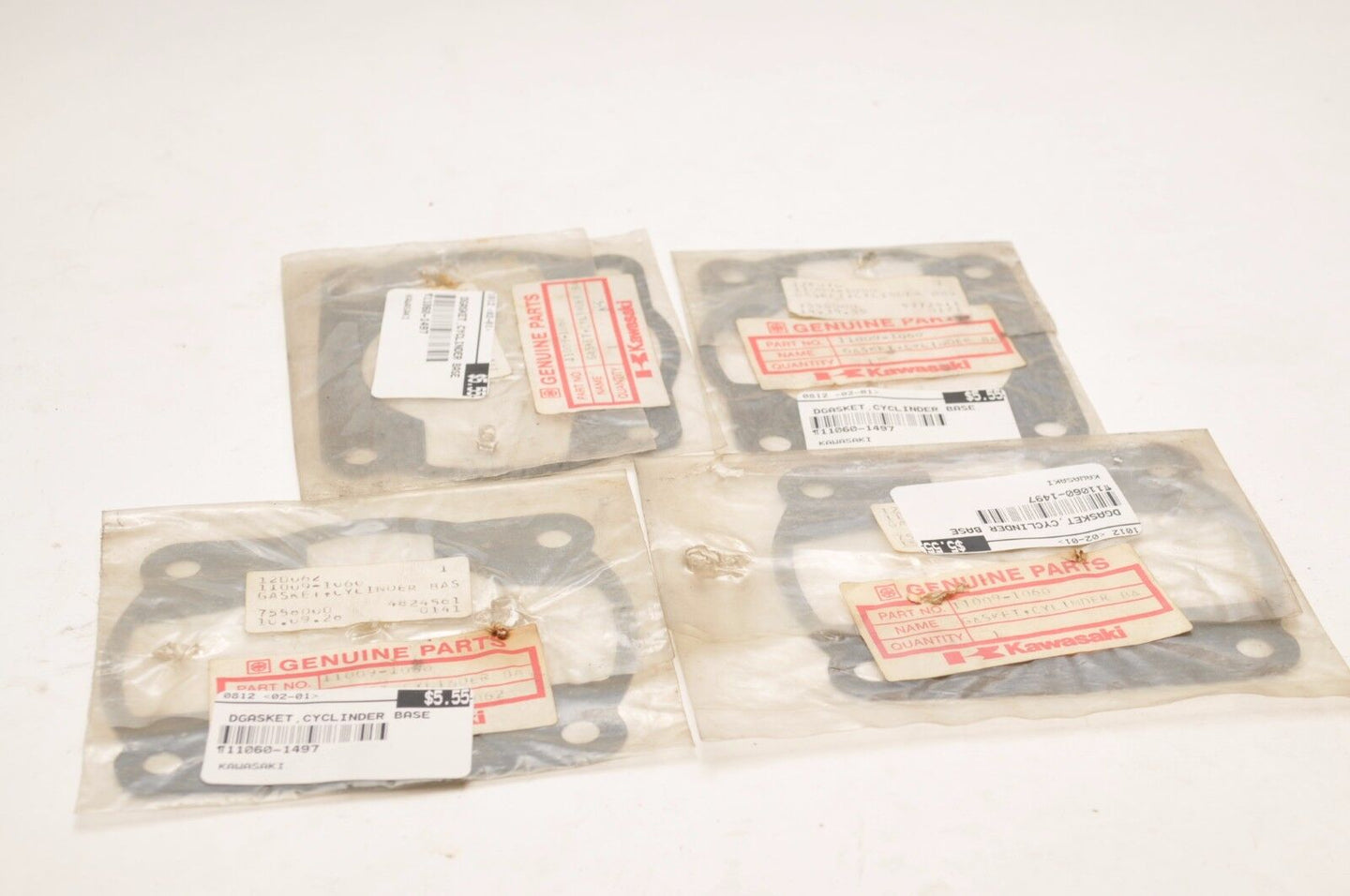New Kawasaki NOS GASKET 11060-1497 CYLINDER BASE KE175 1980-1983 LOT OF 4 - Like New