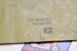 Genuine OEM JOHN DEERE OPERATORS MANUAL 300 400 OM-M66064 D5 - Very Good