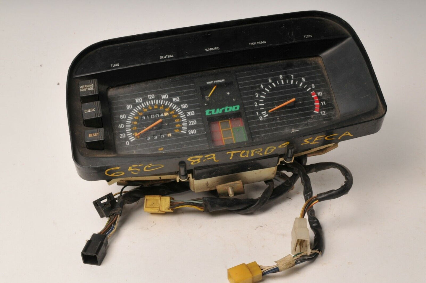 Yamaha Turbo Seca 650 Speedometer Tachomter Gauges Instrument Cluster KMH 31004k - Very Good