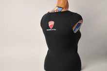 Load image into Gallery viewer, Ladies Ducati Montreal T-Shirt Black Grey V Neck Bella Women&#39;s Motorcycle Top