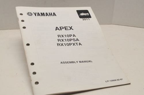 Genuine Yamaha FACTORY ASSEMBLY SETUP MANUAL APEX RX10PA 2011 LIT-12668-02-97 - Very Good
