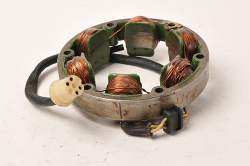 Vintage 1970s Motorcycle Stator Assembly - Round Plug, 6 coil unit, Kawasaki??  - Very Good