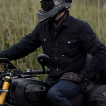 Load image into Gallery viewer, Black Oxford Kickback 2.0 Flannel Motorcycle Armored Riding Shirt CE Level 1