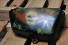 Load image into Gallery viewer, GENUINE YAMAHA SIDE COVER RIGHT XS650 1979 BLACK W/ DOPE SKULL PAINT JOB  - Very Good