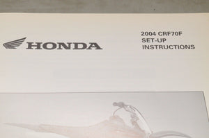 2004 CRF70F CRF70 F GENUINE Honda Factory SETUP INSTRUCTIONS PDI MANUAL S0259 - Very Good