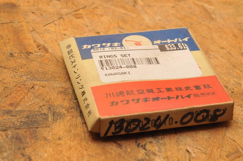 NEW NOS KAWASAKI PISTON RING SET 13024-008 .040 OVERSIZE O/S F1 F2 180cc 1966-71 - Like New