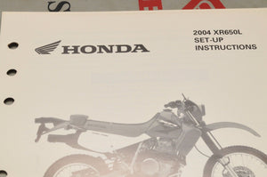 2004 XR650L XR650 L GENUINE Honda Factory SETUP INSTRUCTIONS PDI MANUAL S0212 - Very Good