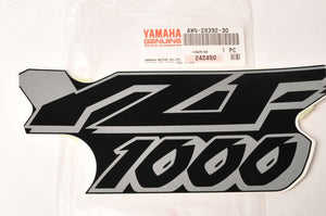 Genuine Yamaha 4WN-28392-30 Decal Emblem YZF1000 Black Silver for BL2 1998 98 - Like New
