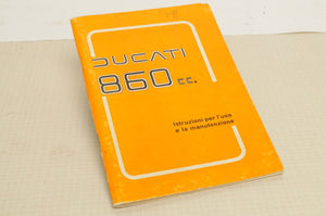 Ducati 860 Istruzioni per l'uso e la manutenzione - User's owner manual ITALIAN - Very Good