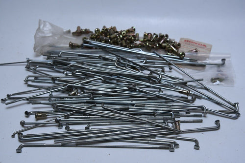 Honda OEM NOS Spoke LOT of 100 Spokes, plus nipples, Mixed and Unsorted for Shop - Like New