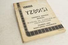 Load image into Gallery viewer, Yamaha Owner&#39;s Service Manual - YZ80 S 1986 English French German 1LR-28199-80 - Very Good