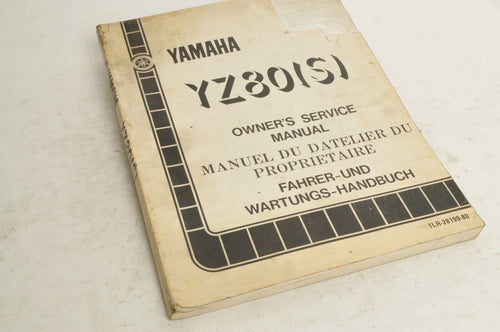 Yamaha Owner's Service Manual - YZ80 S 1986 English French German 1LR-28199-80 - Very Good