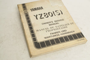Yamaha Owner's Service Manual - YZ80 S 1986 English French German 1LR-28199-80 - Very Good