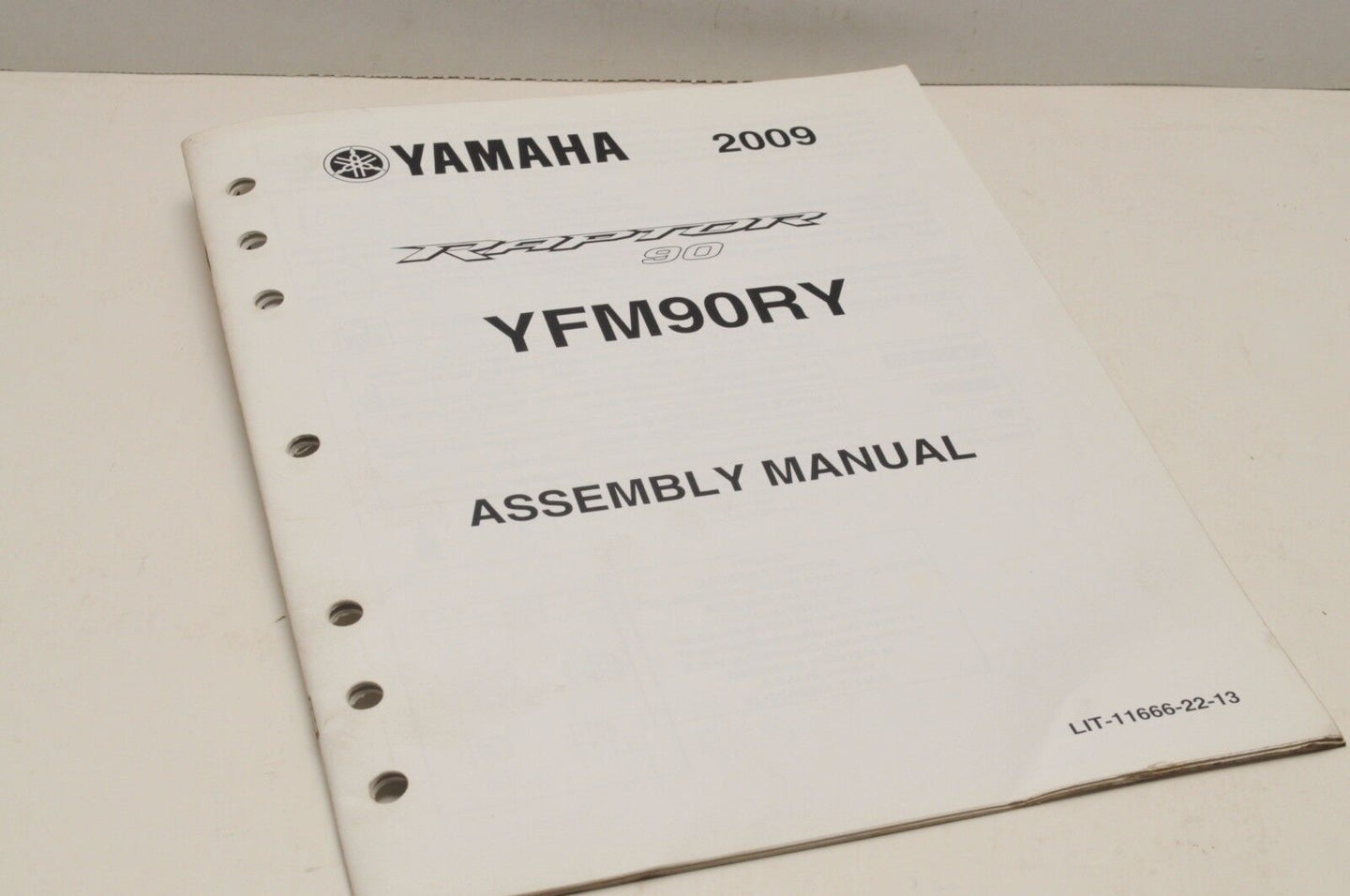 Genuine Yamaha ASSEMBLY SETUP MANUAL YFM90RY RAPTOR 90 2009 LIT-11666-22-13 - Very Good