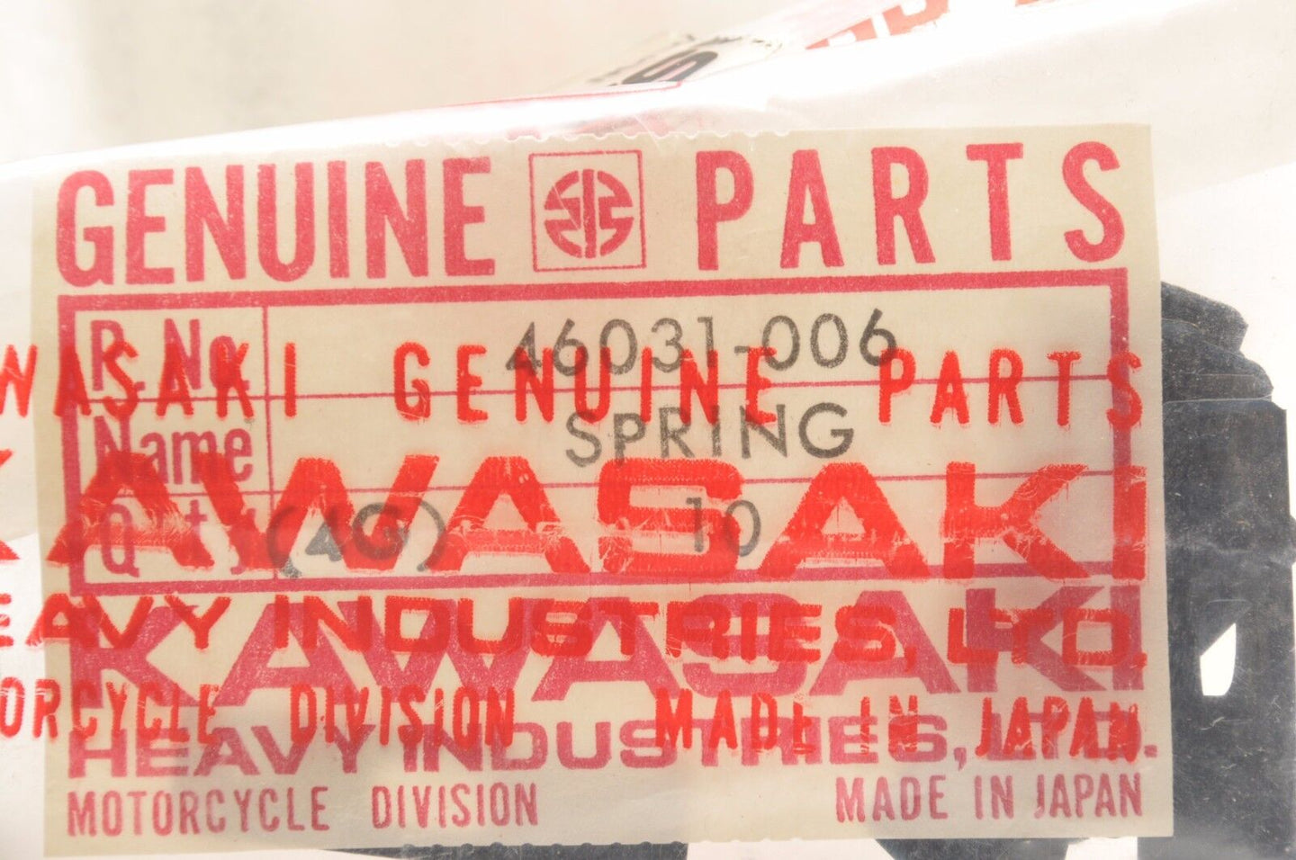 NEW Kawasaki NOS 46031-006 SPRING L.H SWITCH KNOB 1969-1976 H1 H2 F6 F7 G4 Qty10 - Like New