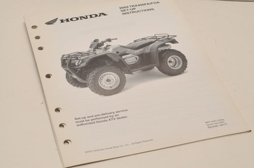 2004 TRX400FA/FGA Genuine OEM Honda Factory SETUP INSTRUCTIONS PDI MANUAL S4117 - Very Good