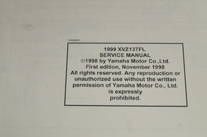 Yamaha Service Shop Manual - 1999-2001 XVZ13 Venture  English | 4XY-28197-20