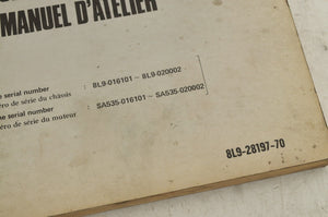 Yamaha Owner's Service Shop Manual SR540 SR540E 1981 En/Fr  |  8L9-28197-70
