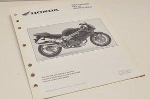 2004 VTR100F SUPER HAWK OEM Honda Factory SETUP INSTRUCTIONS PDI MANUAL S0165 - Very Good