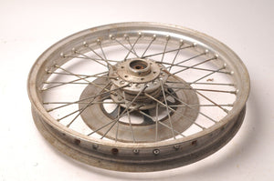 Front Wheel Aluminum Rim 1.85 x 19 Takasago 36 Spoke Suzuki with Rotor DOT 4 78 - Very Good