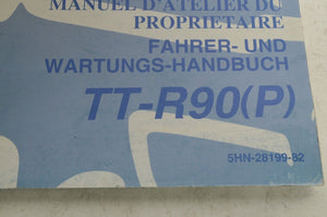Yamaha Owner's Service Manual - TT-R90 2002 English French German 5HN-28199-82