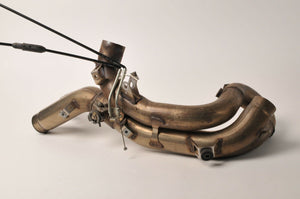 Genuine Ducati 57012633A Exhast Center Y-Pipe w/valve & cables - 2012 848 Evo - Very Good