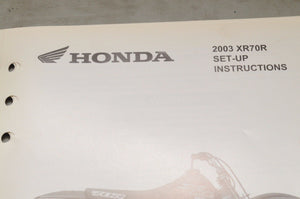 2003 XR70R XR70 R GENUINE Honda Factory SETUP INSTRUCTIONS PDI MANUAL S0120 - Very Good