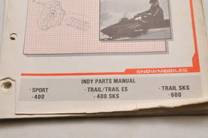 Vintage Polaris Parts Manual 9911270 - 1987 Indy 400 600 Snowmobile  Genuine OEM - Very Good