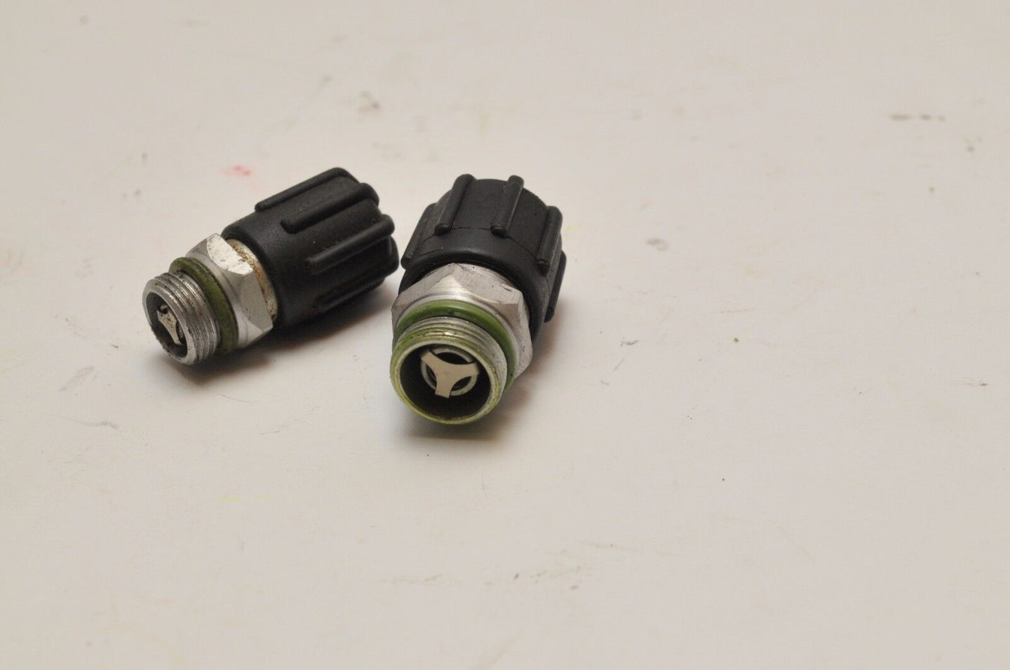 PORSCHE 986/996 HVAC A/C SERVICE PORT VALVES HIGH/LOW PAIR SMALL/LARGE +CAPS - Very Good