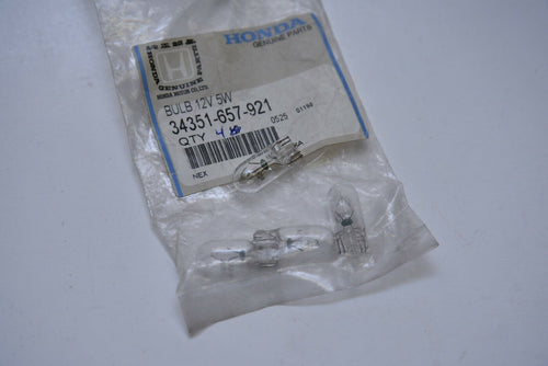 Honda Bulb 34351-657-921 Qty:4 12V 5W Bulk Dealer Lot of Four (4)