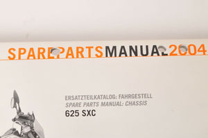 Genuine Factory KTM Spare Parts Manual Chassis - 625 SXC 2004 04 | 3208128 - Very Good