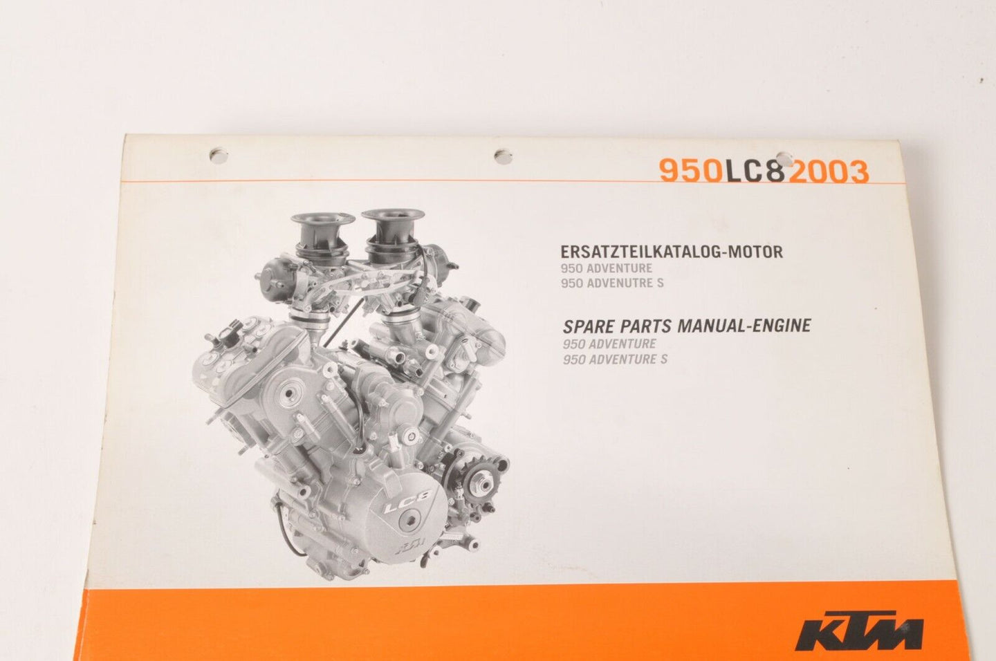 Genuine Factory KTM Spare Parts Manual Engine 950 LC8 2003 03 | 3208107 - Very Good