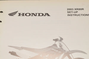 2003 XR80R XR80 R GENUINE Honda Factory SETUP INSTRUCTIONS PDI MANUAL S0119 - Very Good