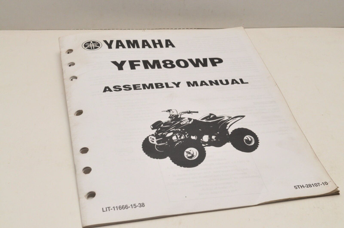 Genuine Yamaha ASSEMBLY SETUP MANUAL YFM80WP RAPTOR 80 2002 LIT-11666-15-38 - Very Good