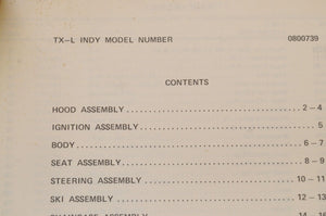 Genuine POLARIS Factory ILLUSTRATED PARTS MANUAL - 1980 TX-L INDY  9910653 - Very Good