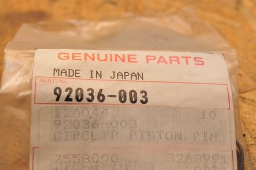 NEW NOS KAWASAKI CIRCLIP SNAP RING - PISTON 92036-003 *PAIR* 2pcs kx80 KD125 ++ - Like New