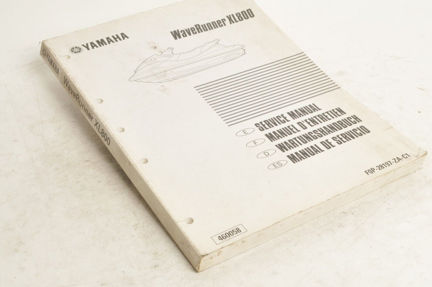 Yamaha Service Shop Manual - WaveRunner XL800   En/Fr/De/Es  |  460058