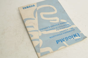 Yamaha Owner's Service Manual - PW80(K) 1998 English French German 3RV-28199-87