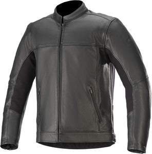 Alpinestars Topanga Black Leather Motorcycle Jacket Mens Premium Full Grain