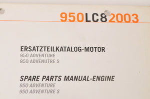 Genuine Factory KTM Spare Parts Manual Engine 950 LC8 2003 03 | 3208107 - Very Good