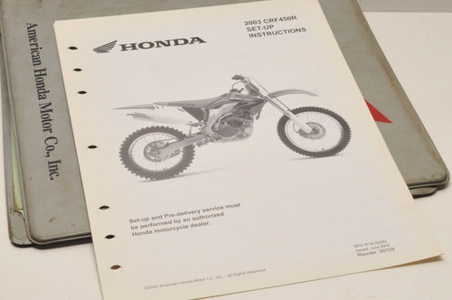 2003 CRF450R CRF450 R GENUINE Honda Factory SETUP INSTRUCTIONS PDI MANUAL S0129 - Very Good