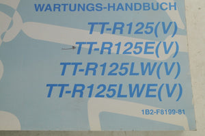 Yamaha Owner's Service Manual - TTR125 V 2006 English French German 1B2-F8199-81