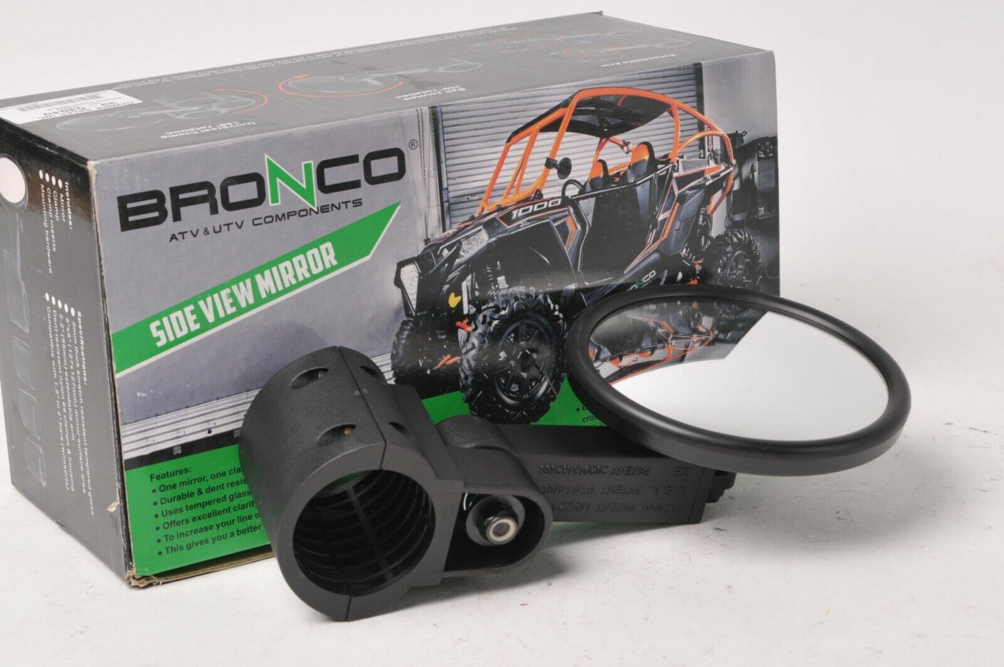 Bronco ATV Mirror SxS UTV Side-Mount Round - 5
