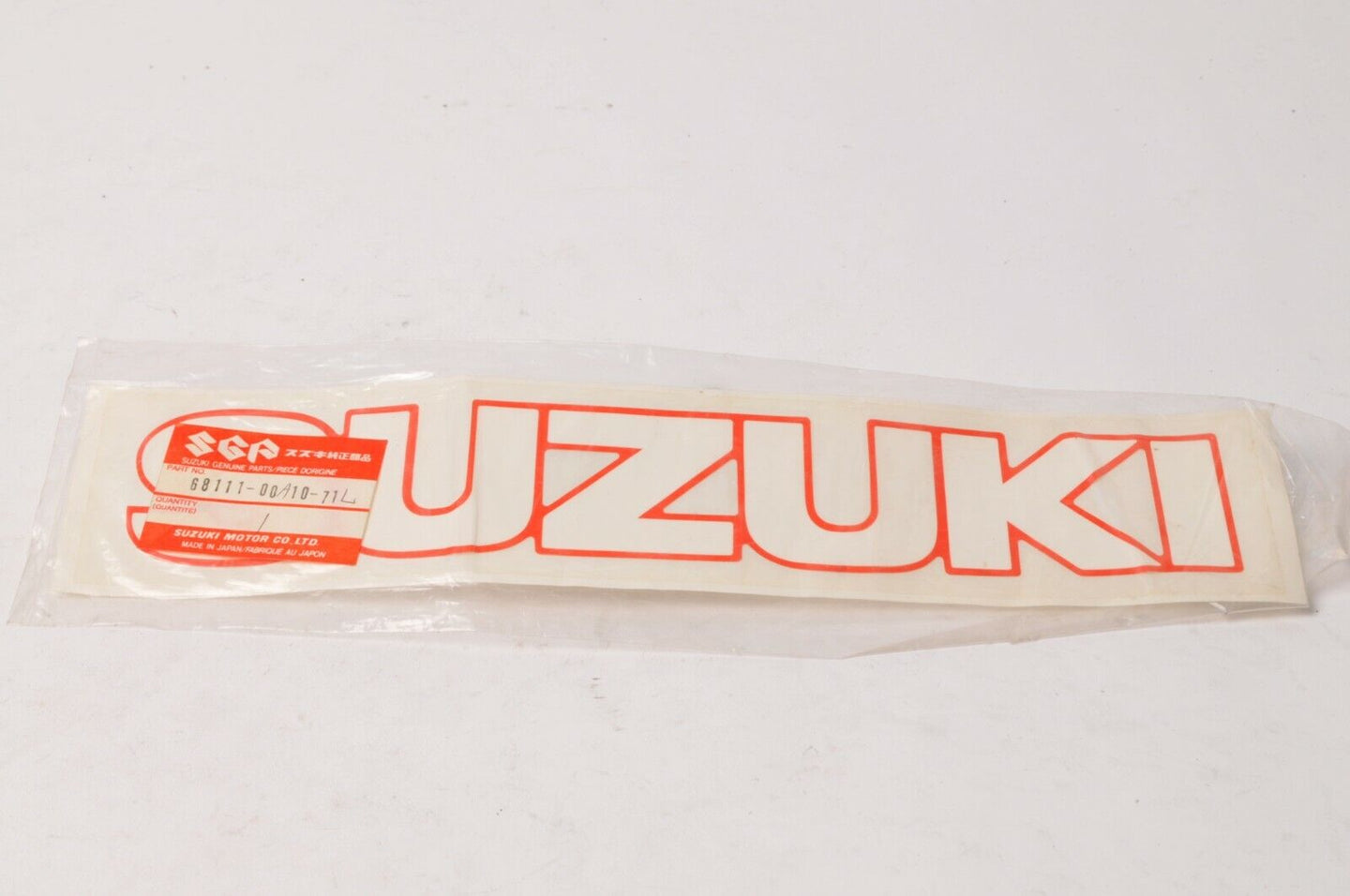 New NOS Genuine Suzuki 68111-00A10-71L Decal Emblem Logo GSX1100 GSX1150 1984-86 - Like New