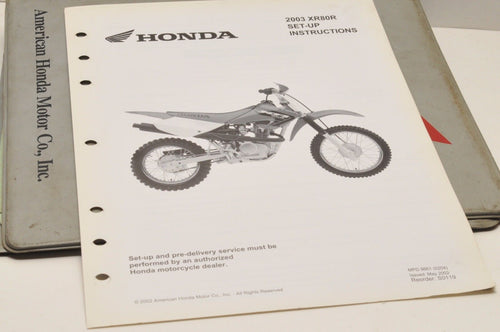 2003 XR80R XR80 R GENUINE Honda Factory SETUP INSTRUCTIONS PDI MANUAL S0119 - Very Good