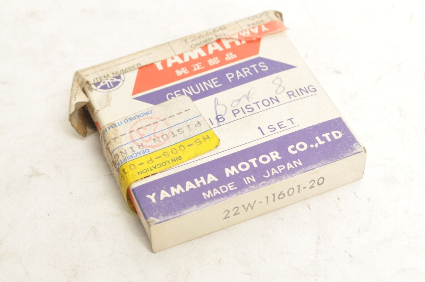 Genuine Yamaha Piston Ring Set 2nd O/S 0.50mm oversize YZ80 83  |  22W-11601-20